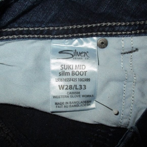 SILVER JEANS Suki Mid Slim Boot Women Sz 27x32 - Picture 4 of 8